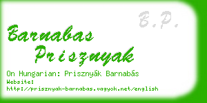 barnabas prisznyak business card